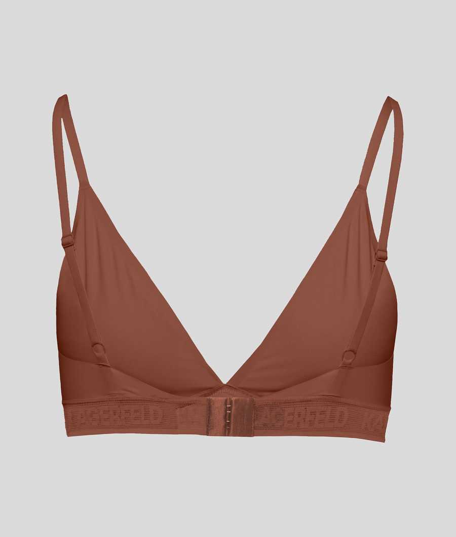 Brown Women's Karl Lagerfeld Ultra-light Karl Logo Triangle Bra Underwear | AE415PJZL