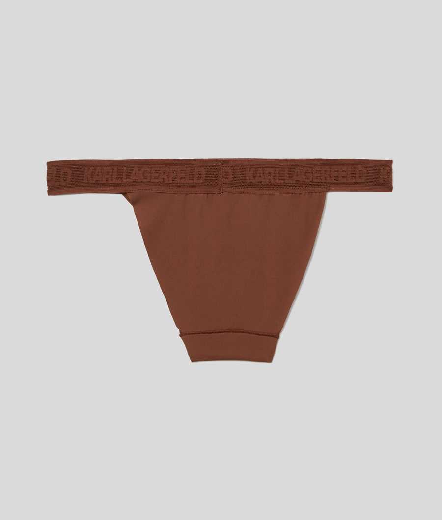 Brown Women's Karl Lagerfeld Ultra-light Karl Logo Briefs Underwear | AE428FVCA