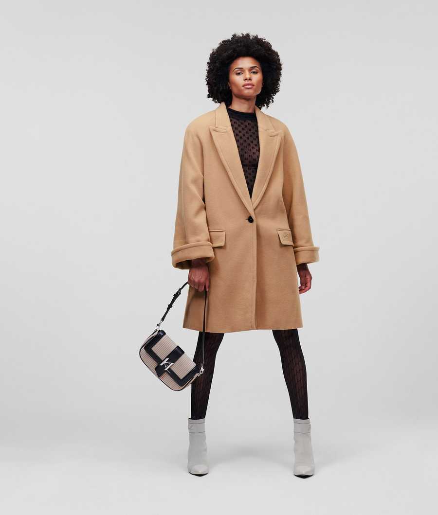 Brown Women's Karl Lagerfeld Wool-blend Coats | AE308ESTR