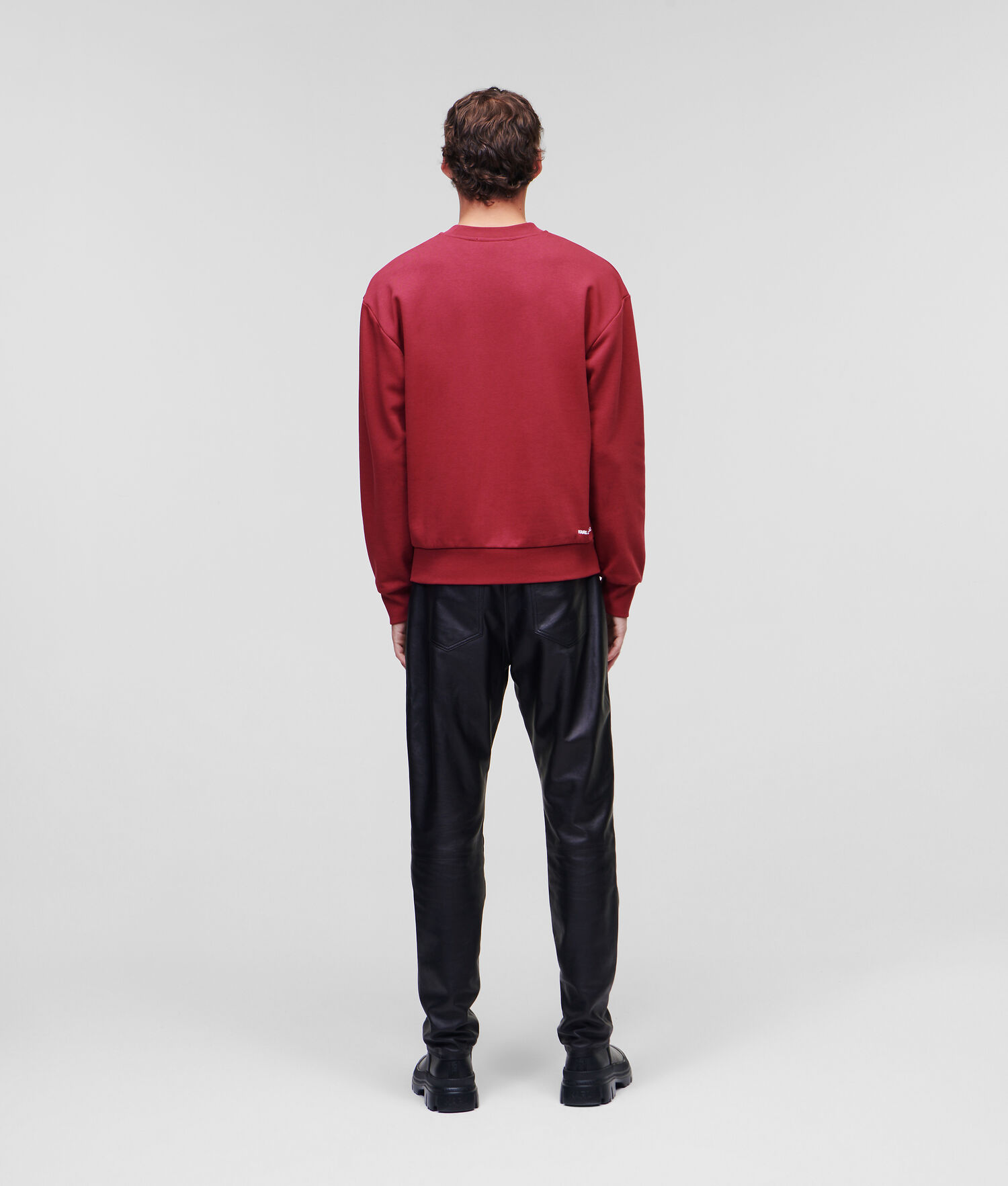 Burgundy Men's Karl Lagerfeld Reflective Karl Monogram Sweatshirts | AE264JFNU