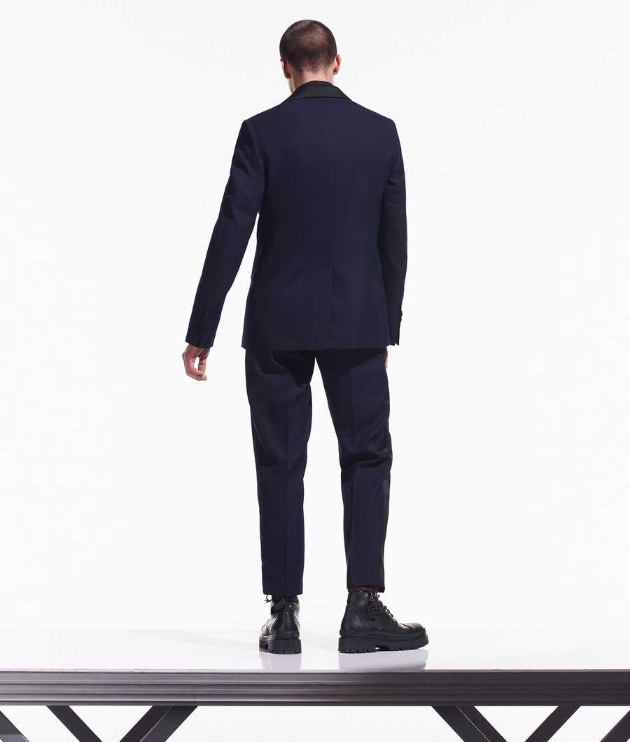 Dark Blue Men's Karl Lagerfeld Cara Loves Karl Tuxedo Blazers | AE165KMXQ