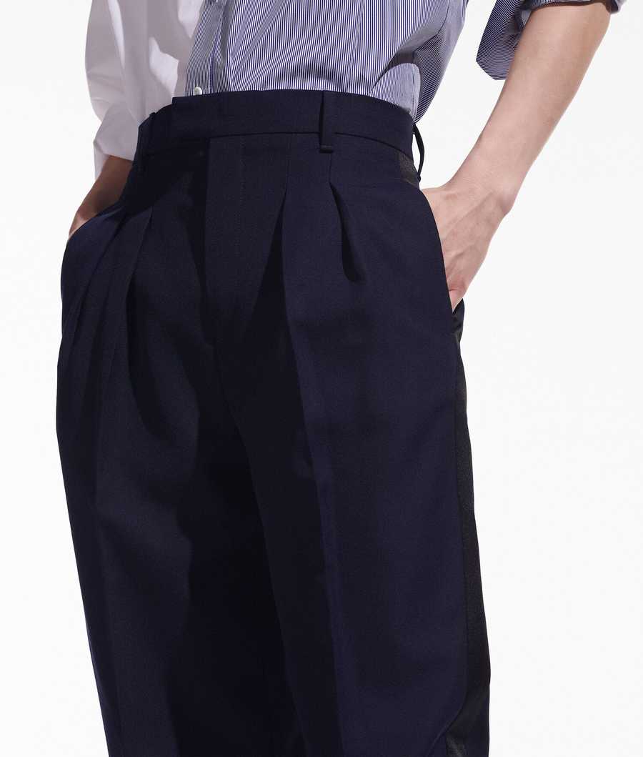 Dark Blue Women's Karl Lagerfeld Cara Loves Karl Tuxedo Pants | AE391CUMG