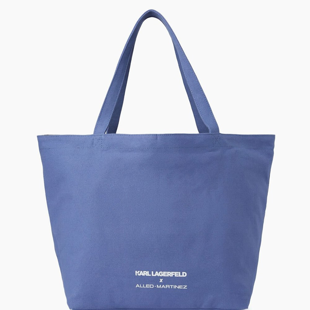 Dark Blue Women's Karl Lagerfeld Karl Lagerfeld X Alled-martinez Tote Bags | AE185UBEQ