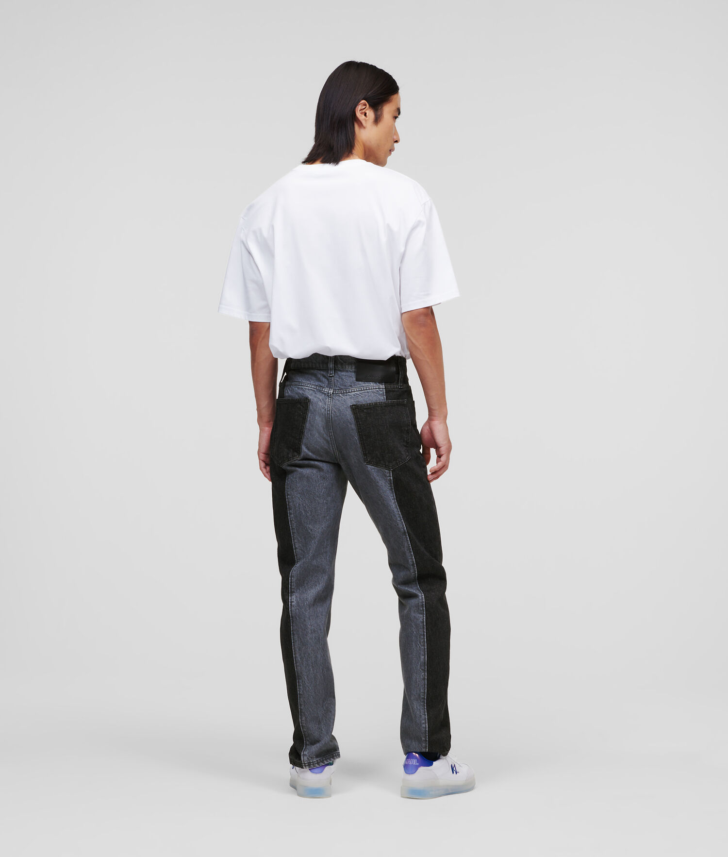 Dark Grey / Light Grey Men's Karl Lagerfeld Color-block Jeans | AE831MSCR