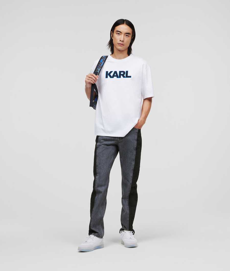 Dark Grey / Light Grey Men's Karl Lagerfeld Color-block Jeans | AE831MSCR