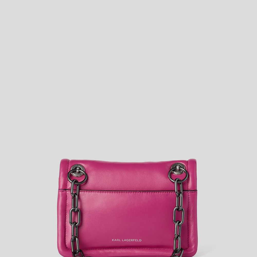 Fuchsia Women's Karl Lagerfeld K/Autograph Soft Crossbody Bags | AE234RMOI