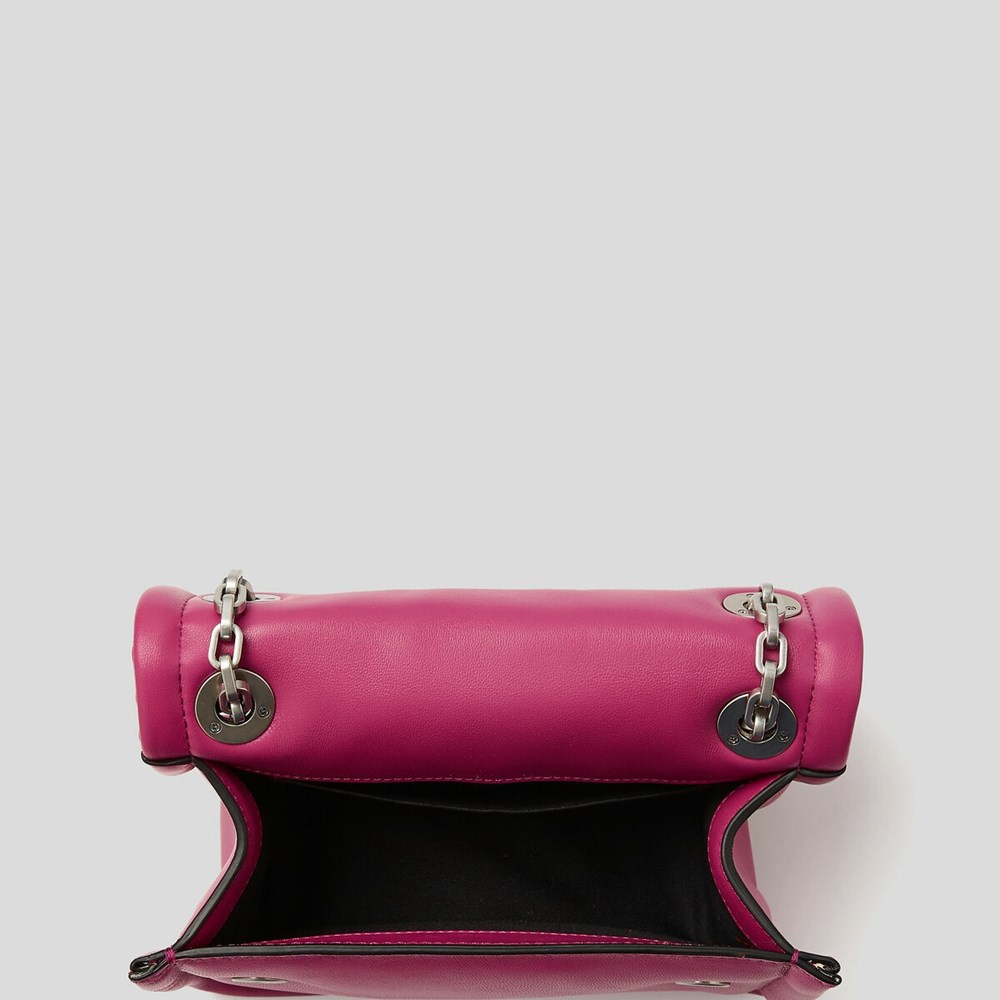 Fuchsia Women's Karl Lagerfeld K/Autograph Soft Crossbody Bags | AE234RMOI