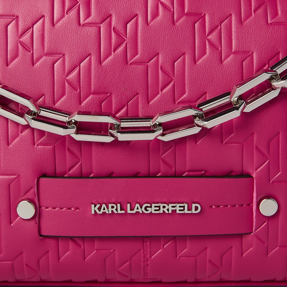 Fuchsia Women's Karl Lagerfeld K/Kushion Monogram-embossed Baguette Bag | AE725XOVH