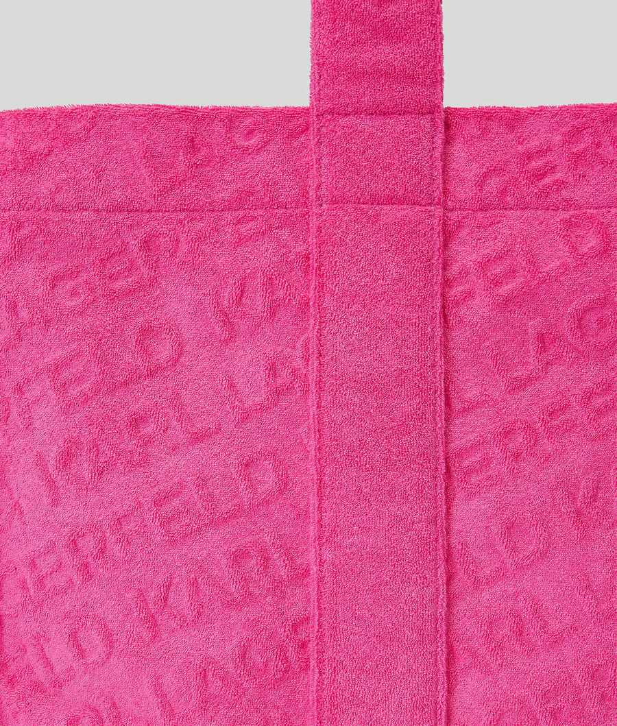 Fuchsia Women's Karl Lagerfeld K/Logo Beach Terry Tote Beachwear | AE470MUET