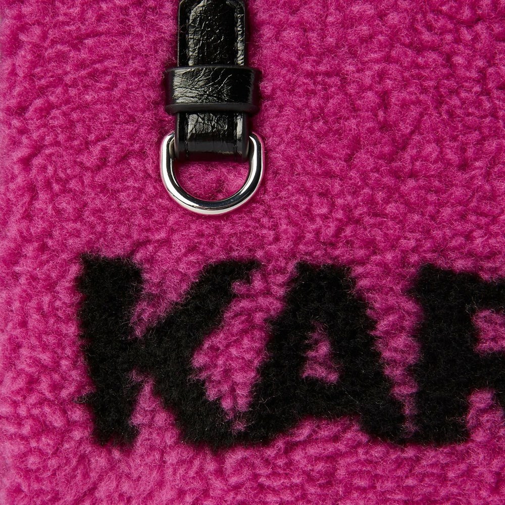 Fuchsia Women's Karl Lagerfeld K/Skuare Small Faux-shearling Tote Bags | AE570ISMA