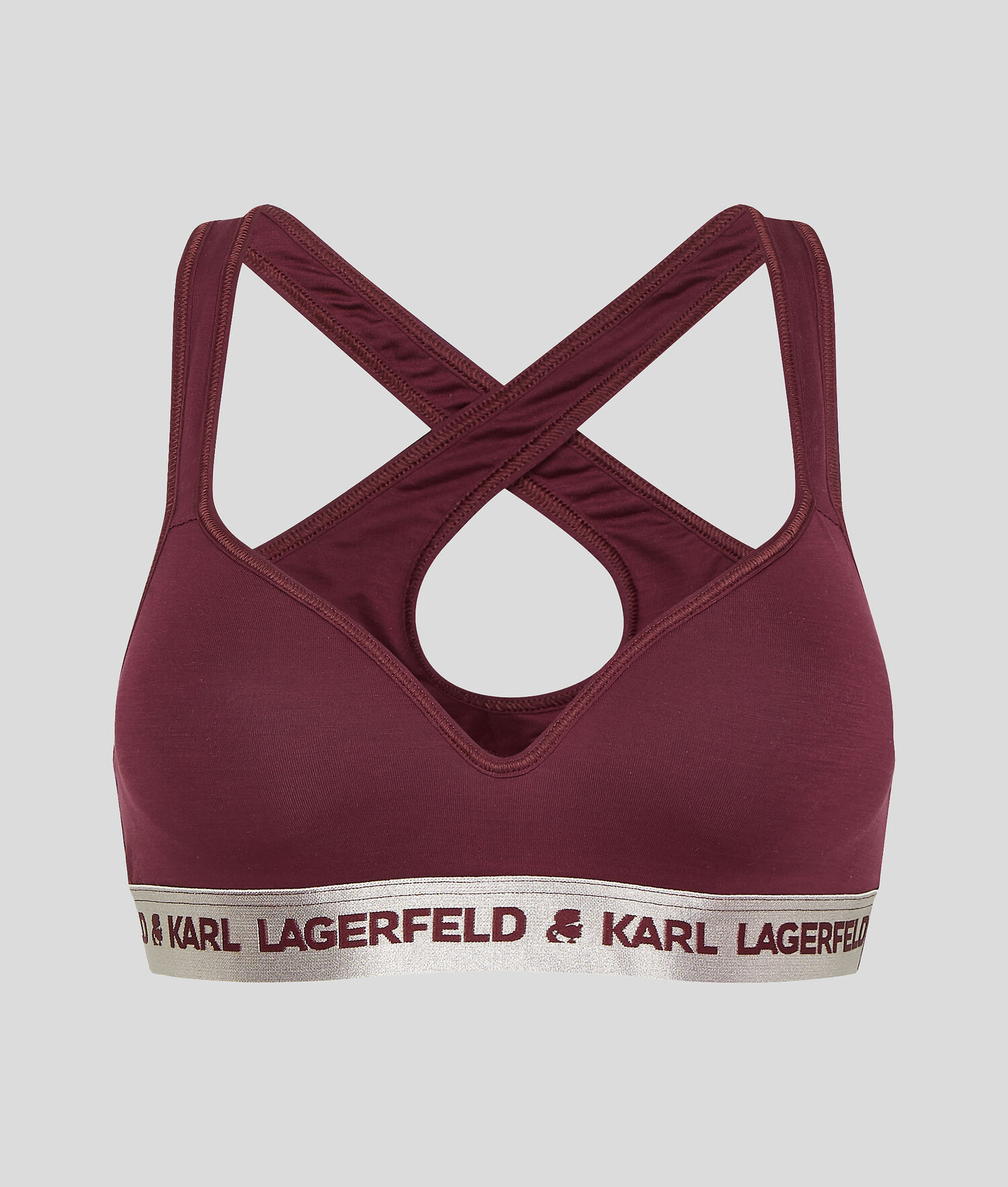 Fuchsia Women's Karl Lagerfeld Metallic Logo Padded Bra Underwear | AE965LGSU