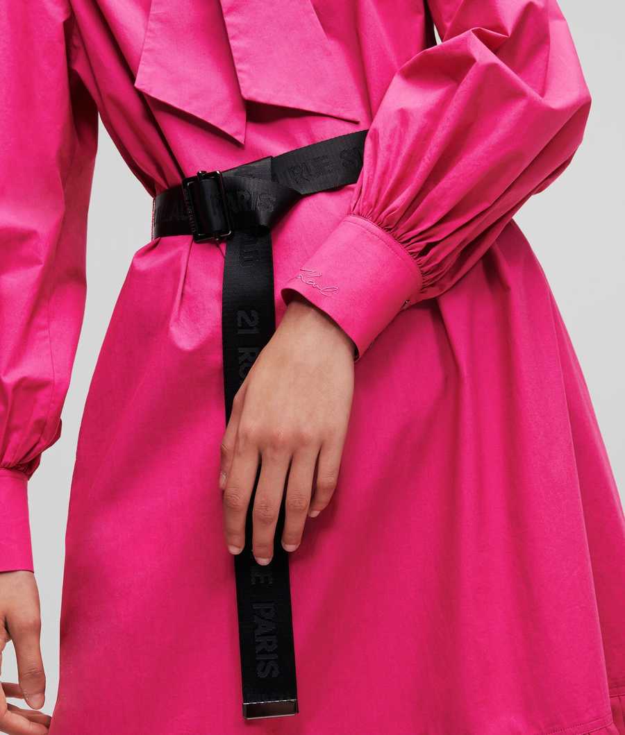 Fuchsia Women's Karl Lagerfeld Pleated Hem Dresses | AE531KWXR