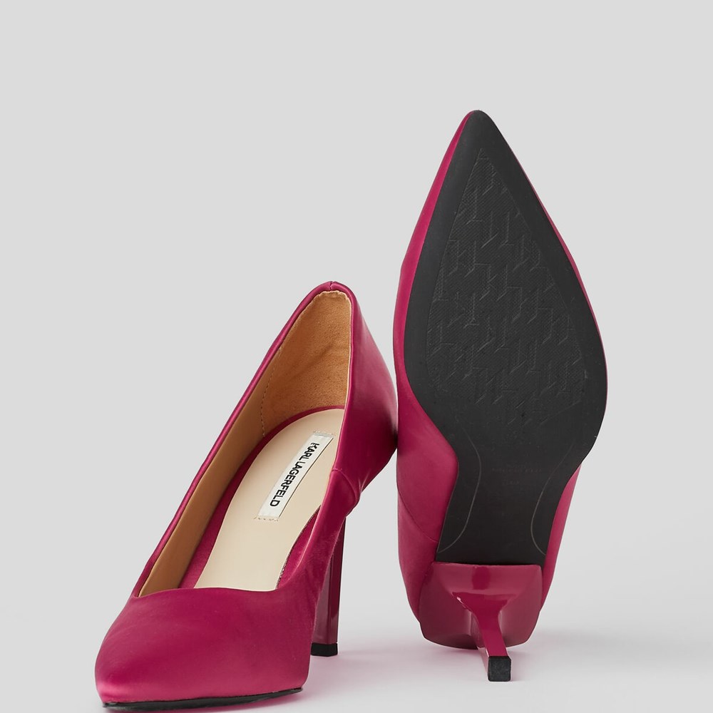 Fuchsia Women's Karl Lagerfeld Sarabande Karl Tape Court Shoes High Heels | AE894FHAZ