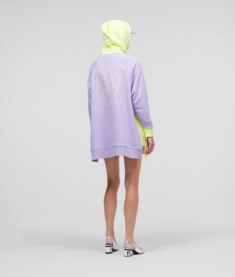 Green / Lavender Women's Karl Lagerfeld Ikonik 2.0 Bi-color Sweatshirts | AE849LDSC