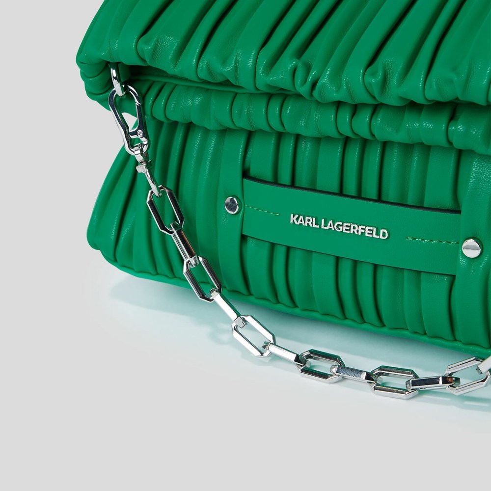 Green Women's Karl Lagerfeld K/Kushion Small Folded Tote Bags | AE248CLIX