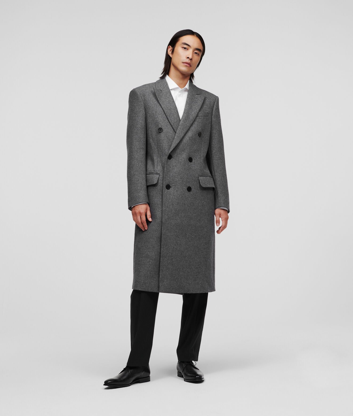 Grey Men's Karl Lagerfeld Double-breasted Tailored Coats | AE412IDZA