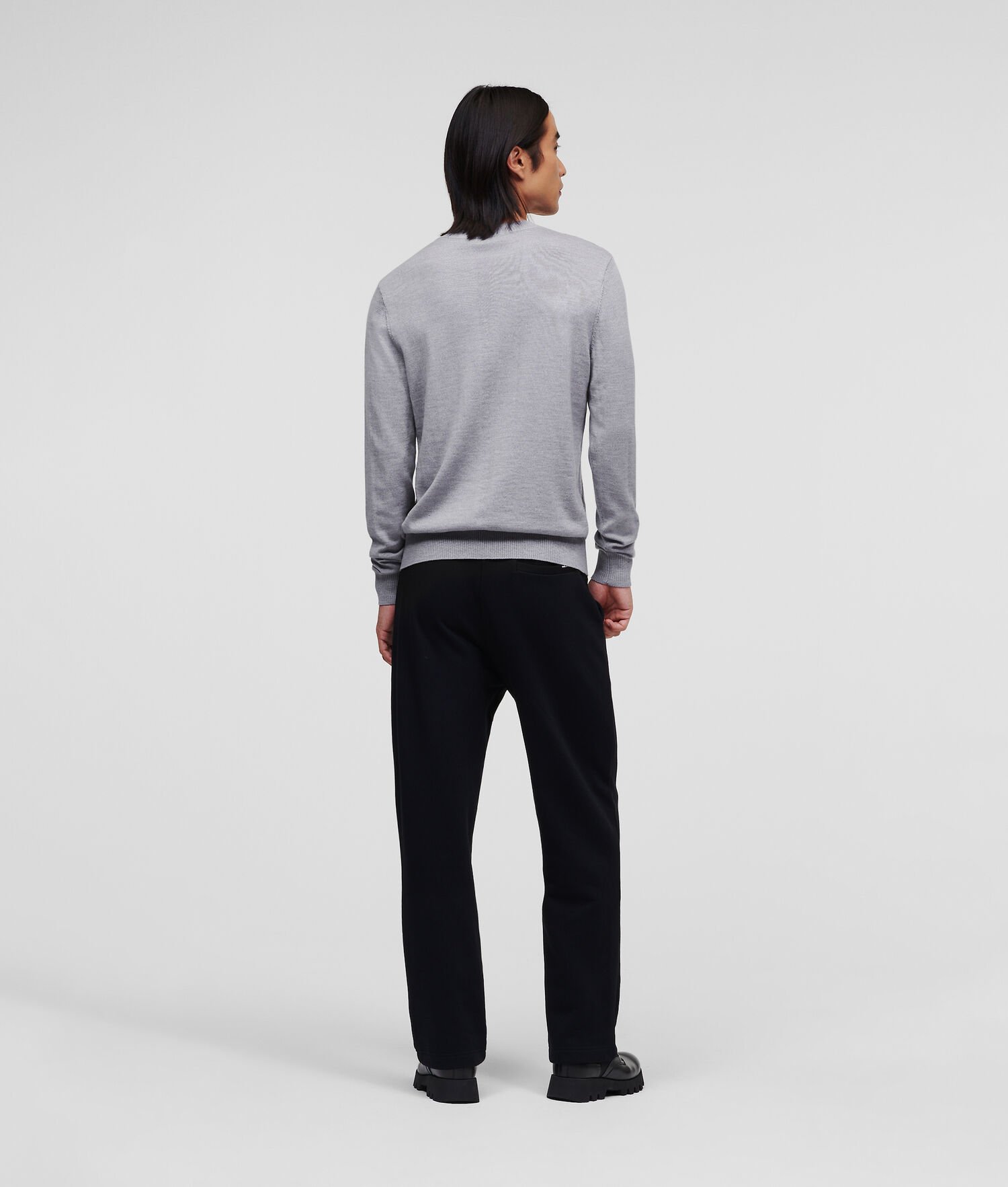 Grey Men's Karl Lagerfeld Ikonik 2.0 Merino Wool Knitwear | AE649PFTI