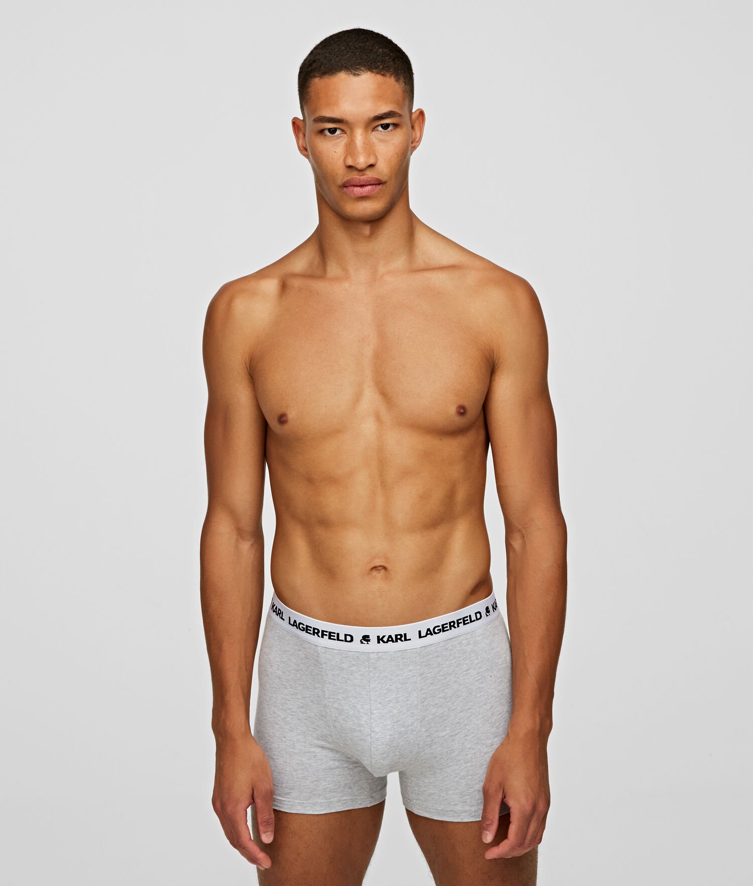 Grey Men's Karl Lagerfeld Karl Logo Monochrome Trunks - 3 Pack Underwear | AE251NSCY