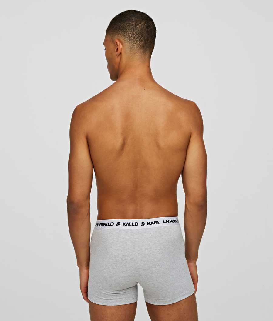 Grey Men's Karl Lagerfeld Karl Logo Monochrome Trunks - 3 Pack Underwear | AE251NSCY