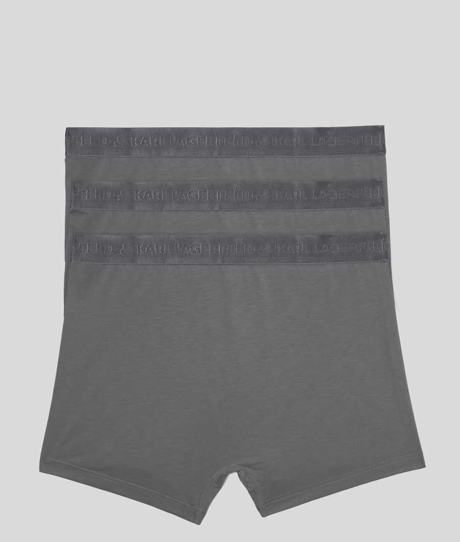 Grey Men's Karl Lagerfeld Premium Karl Logo Trunks – 3 Pack Underwear | AE750ZATR