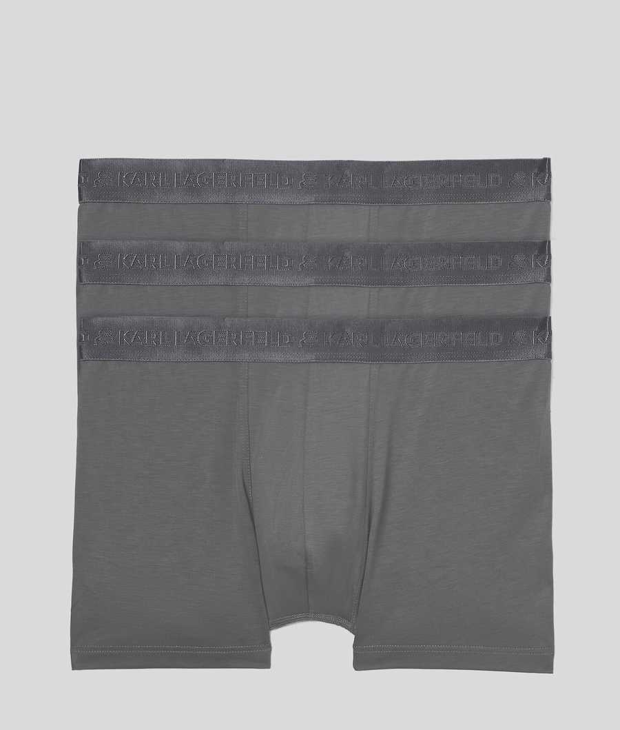 Grey Men\'s Karl Lagerfeld Premium Karl Logo Trunks – 3 Pack Underwear | AE750ZATR