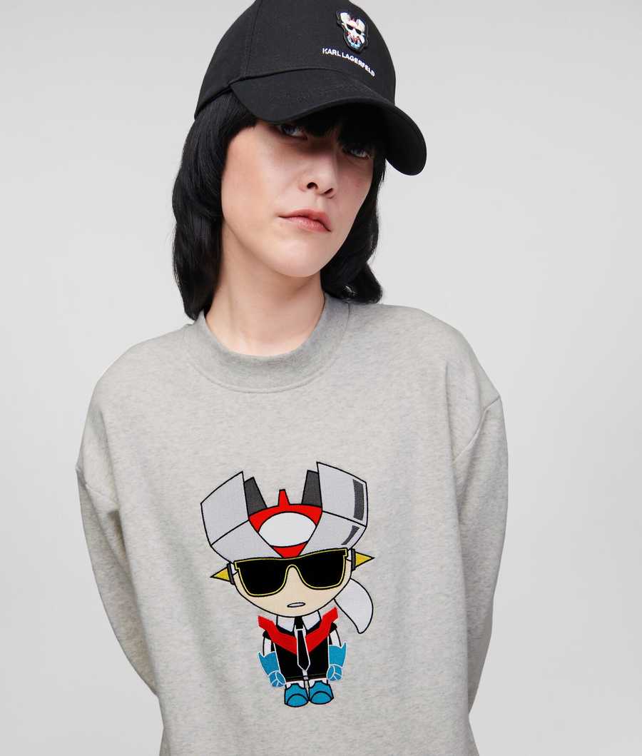 Grey Women's Karl Lagerfeld Hero Ikonik Karl Sweatshirts | AE253XTKP