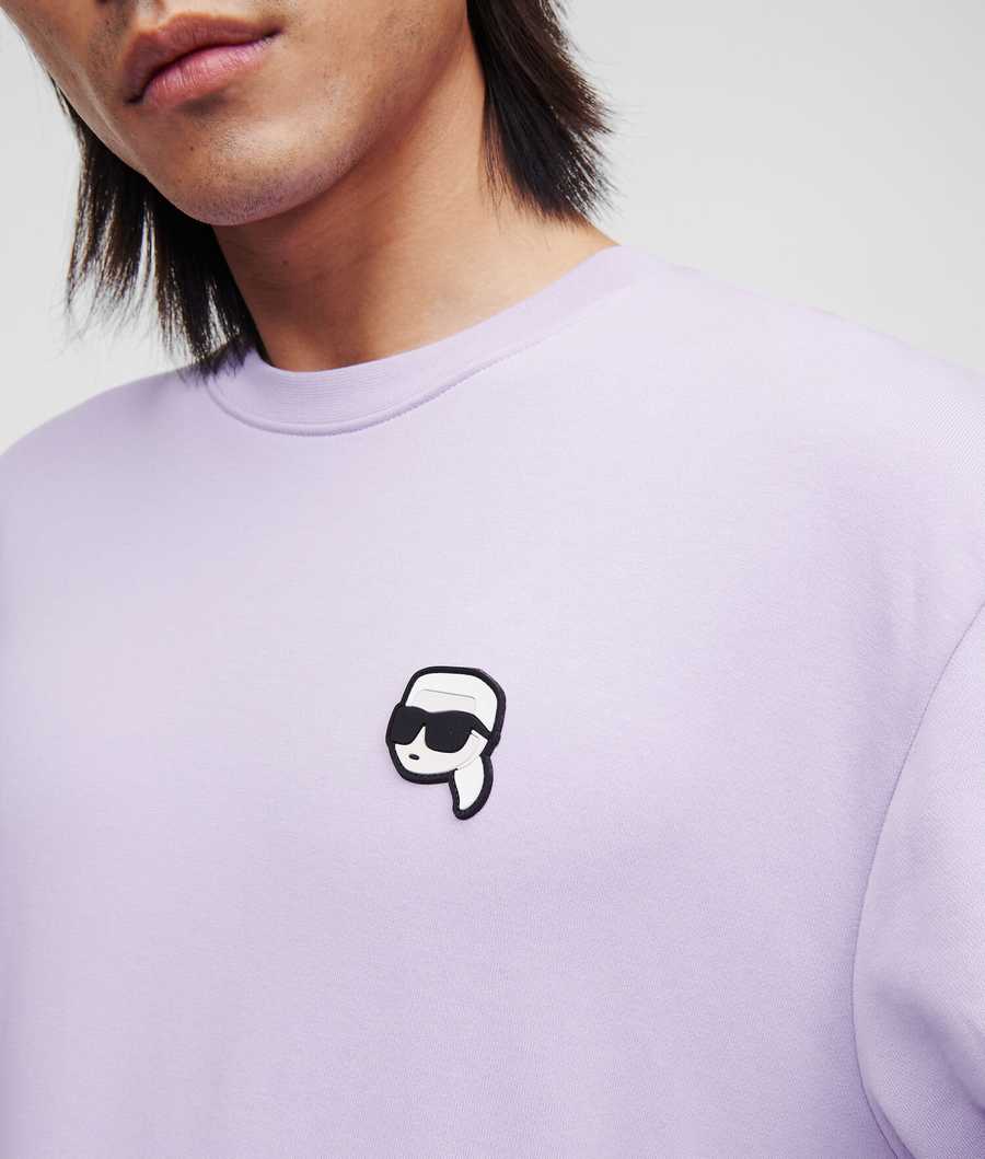 Lavender Men's Karl Lagerfeld Ikonik 2.0 Patch Sweatshirts | AE824LDSP