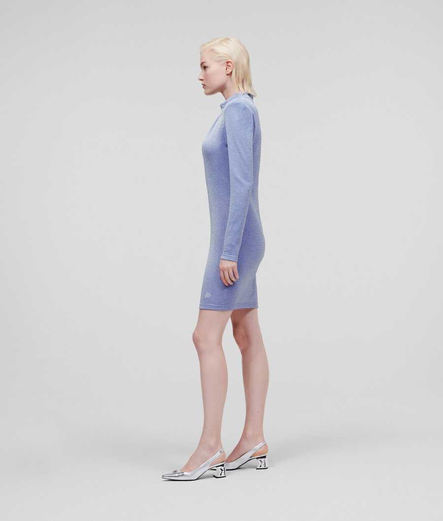 Lavender Women's Karl Lagerfeld Lurex Jersey Dresses | AE259CBOP