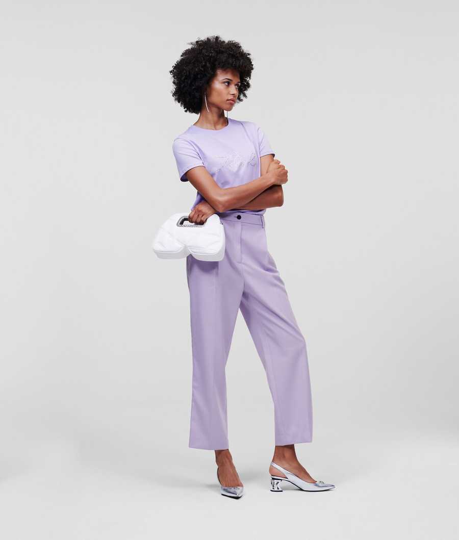 Lavender Women's Karl Lagerfeld Tailored Pants | AE438SDNF