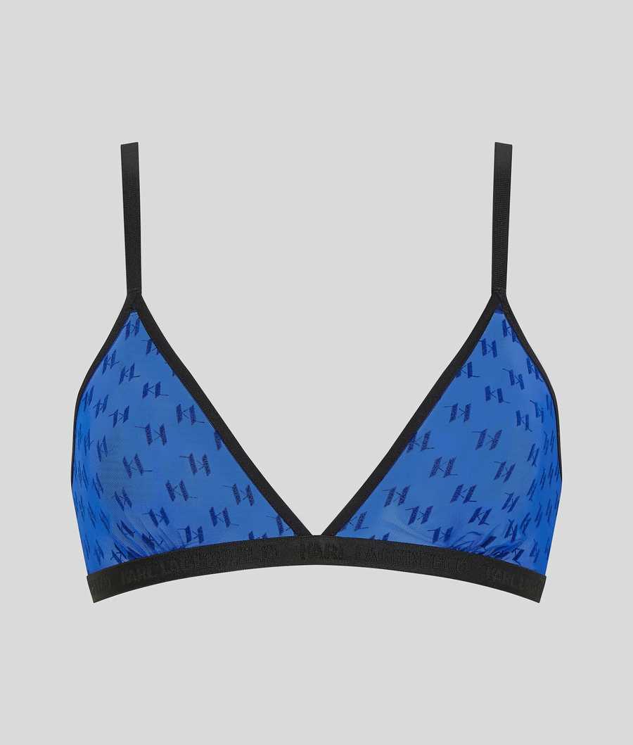 Light Blue Women's Karl Lagerfeld Kl Monogram Triangle Bra Underwear | AE837EBTC