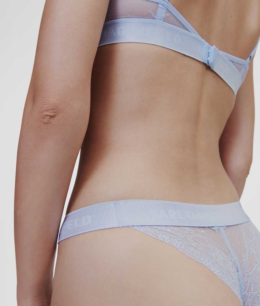 Light Blue Women's Karl Lagerfeld Lace Brazilian Briefs Underwear | AE197RVQJ