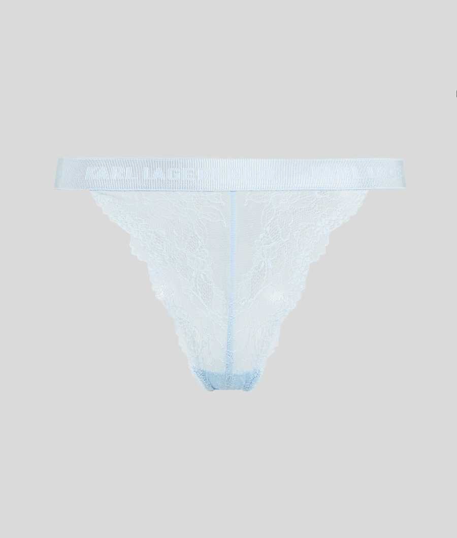 Light Blue Women\'s Karl Lagerfeld Lace Brazilian Briefs Underwear | AE197RVQJ