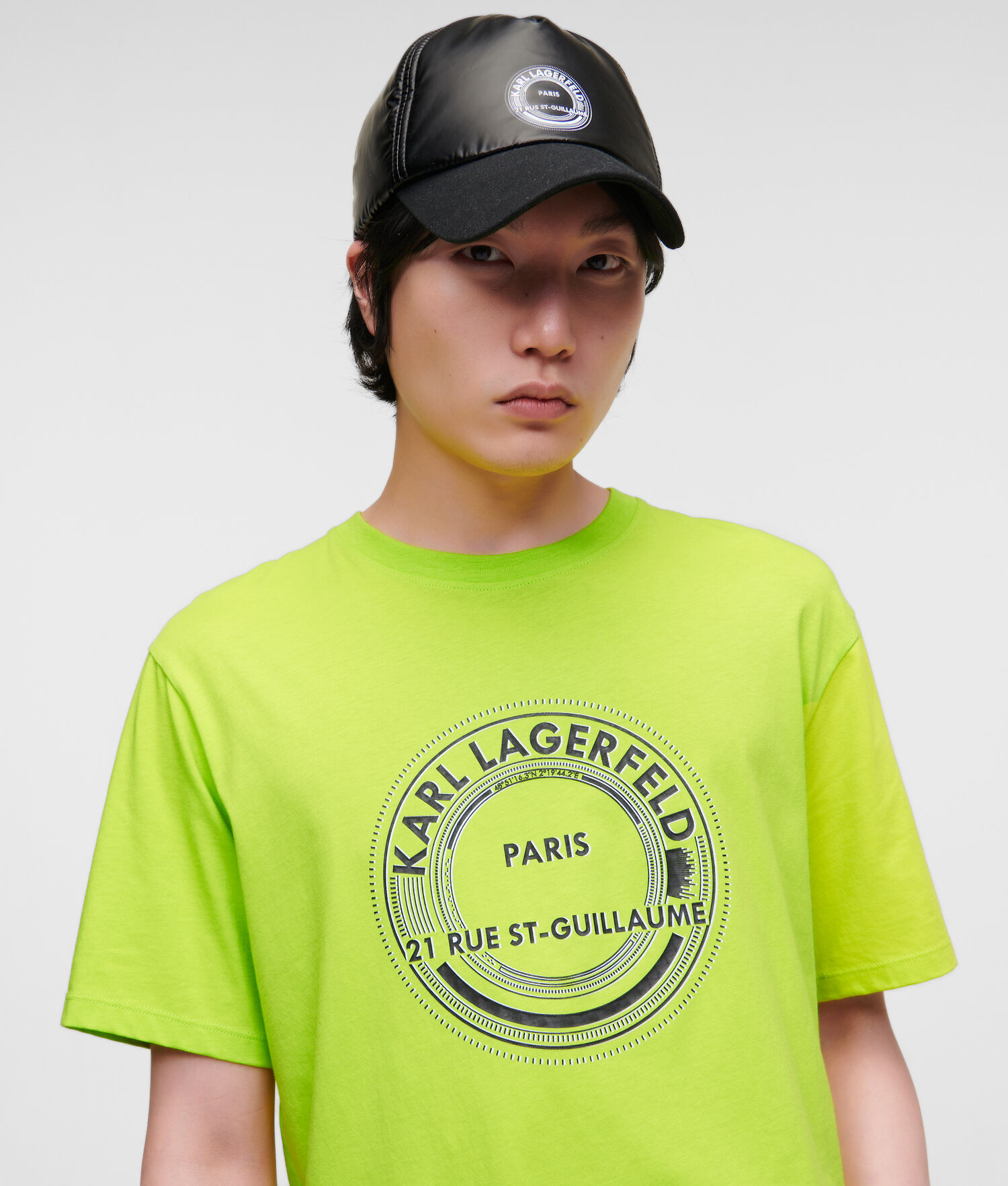 Light Green Men's Karl Lagerfeld Rue St-guillaume Circle Logo T-Shirts | AE180GFMS