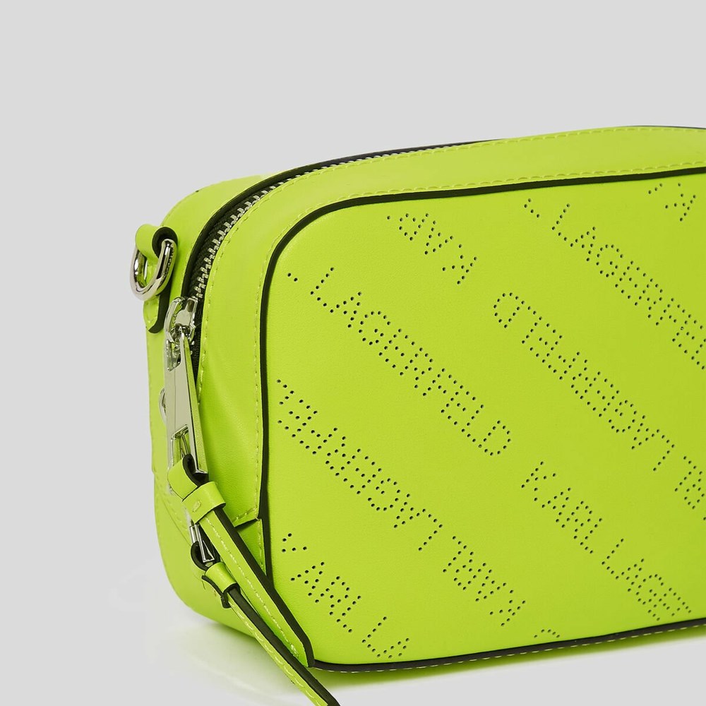 Light Green Women's Karl Lagerfeld K/Punched Logo Camera Bag | AE253VQKJ