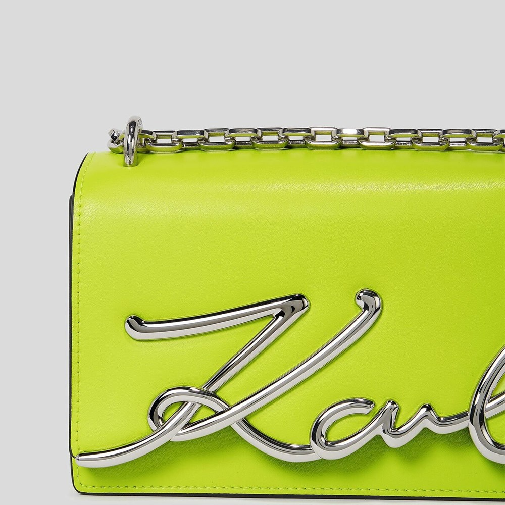 Light Green Women's Karl Lagerfeld K/Signature Small Shoulder Bags | AE802XTKR