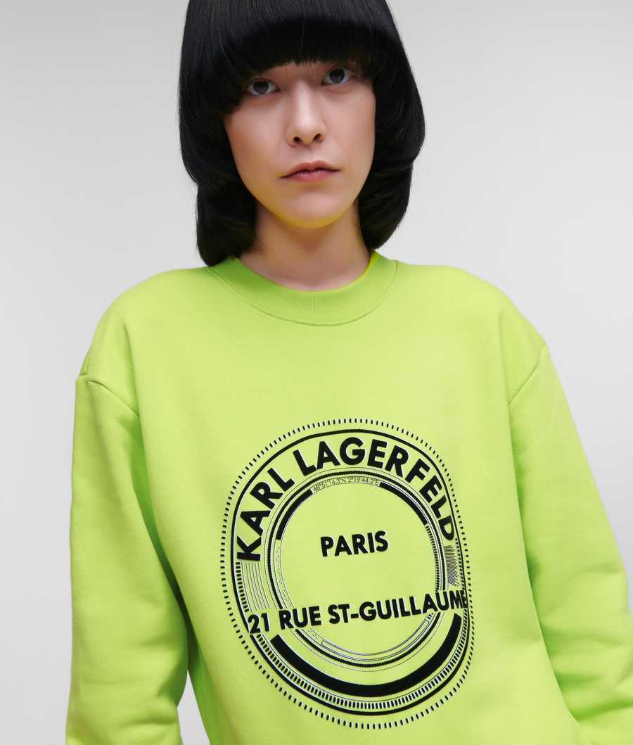 Light Green Women's Karl Lagerfeld Rue St-guillaume Sweatshirts | AE752TWNH