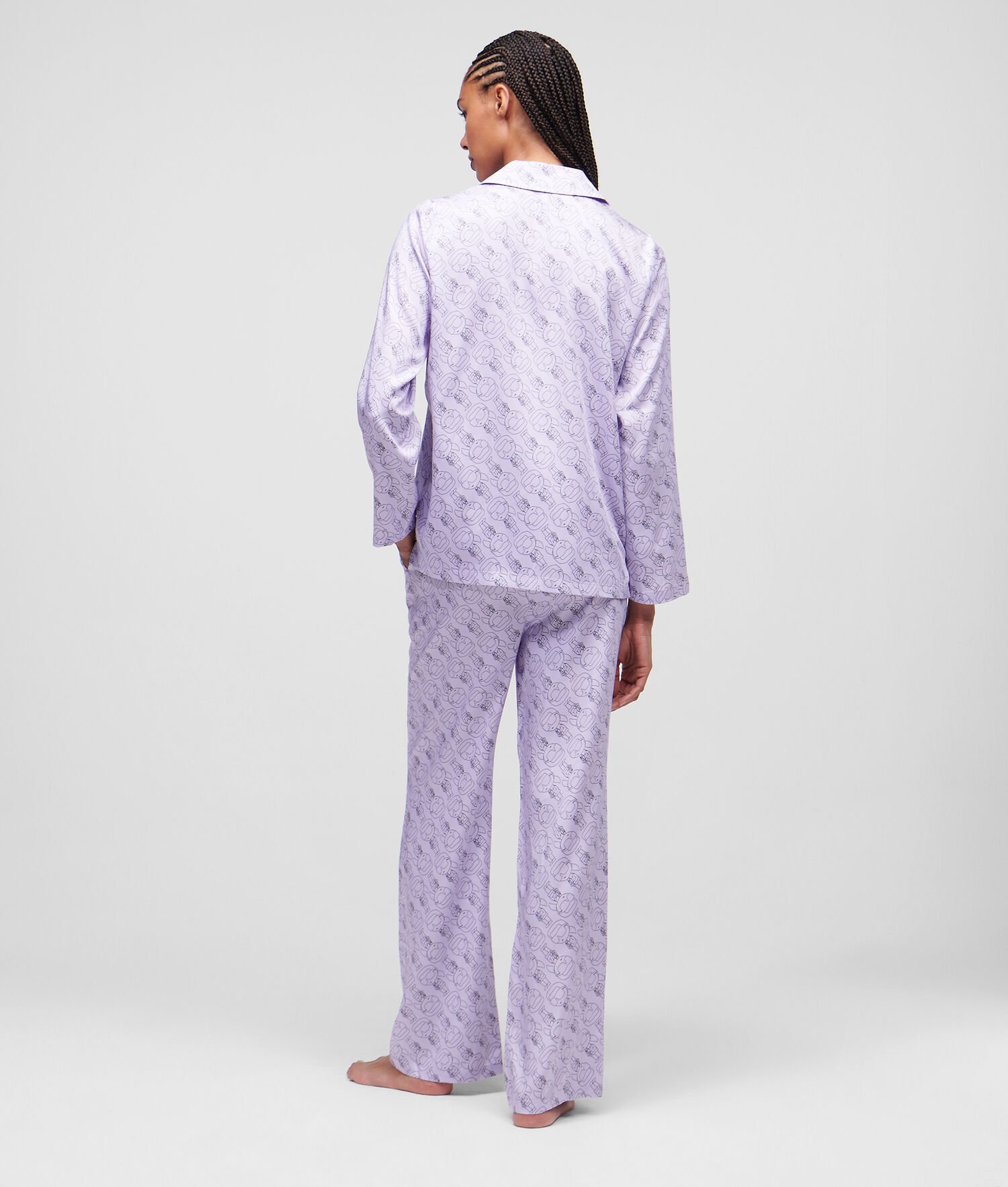 Light Purple Women's Karl Lagerfeld Ikonik 2.0 Long-sleeved Pyjama Set Sleepwear | AE471XIQM