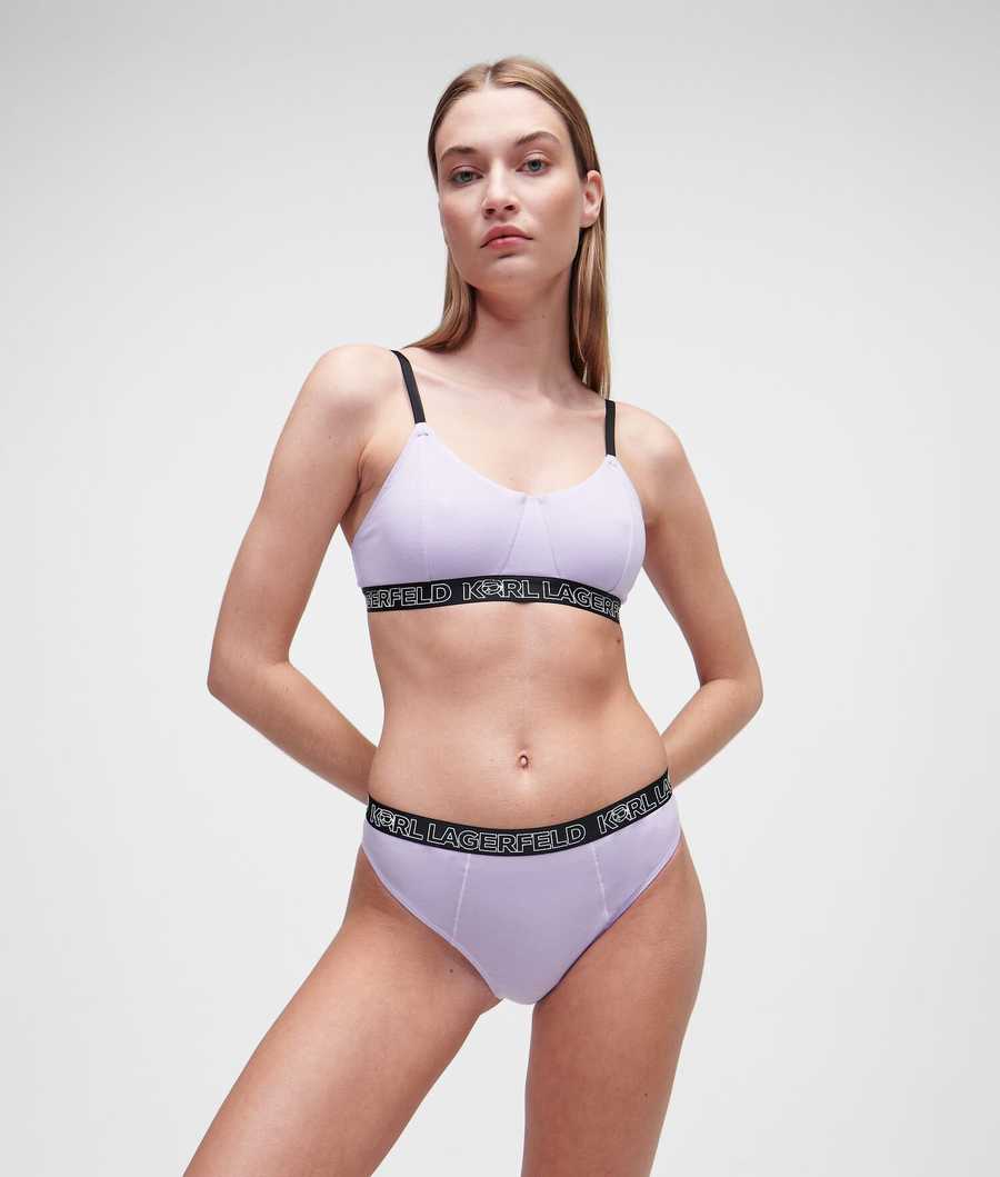 Light Purple Women's Karl Lagerfeld Ikonik 2.0 Bralette Underwear | AE752DAYS