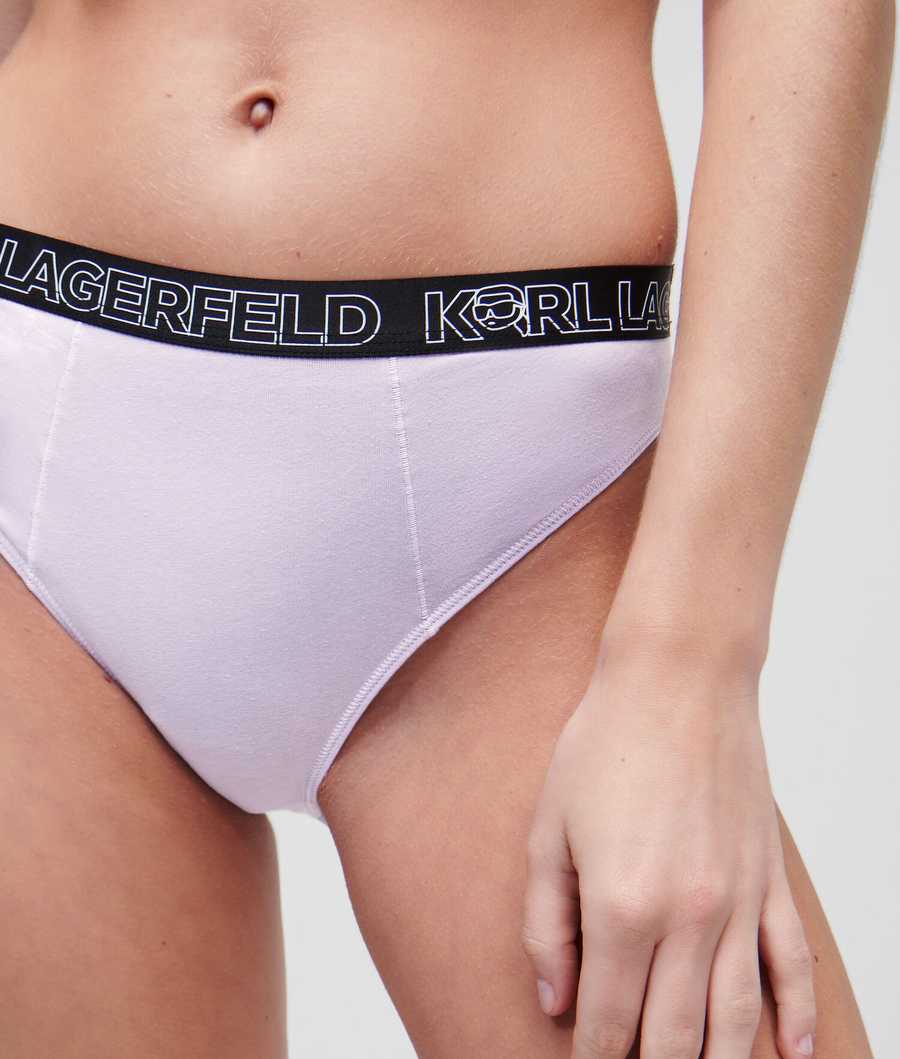 Light Purple Women's Karl Lagerfeld Ikonik 2.0 Logo High-rise Brief Underwear | AE815HNSA