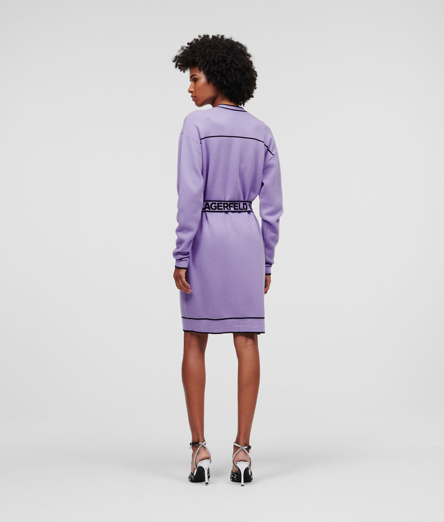 Light Purple Women's Karl Lagerfeld Karl Logo Belted Knitwear | AE691QFJU