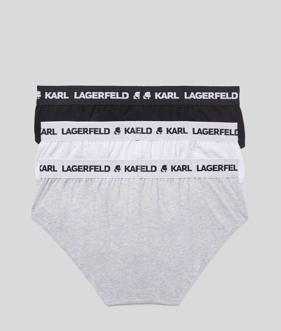 Multicolor Men's Karl Lagerfeld Logo Briefs 3-pack Underwear | AE817EPHY