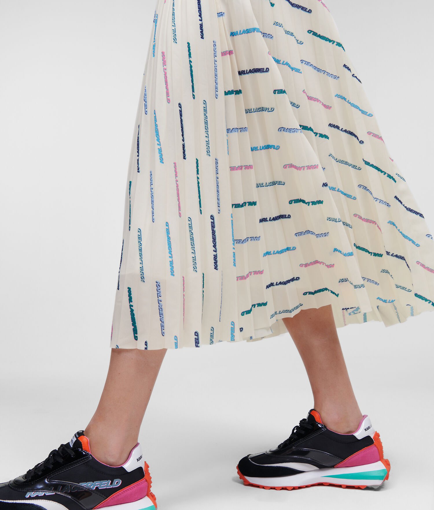 Multicolor Women's Karl Lagerfeld Karl Future Logo Pleated Skirts | AE095HEJZ