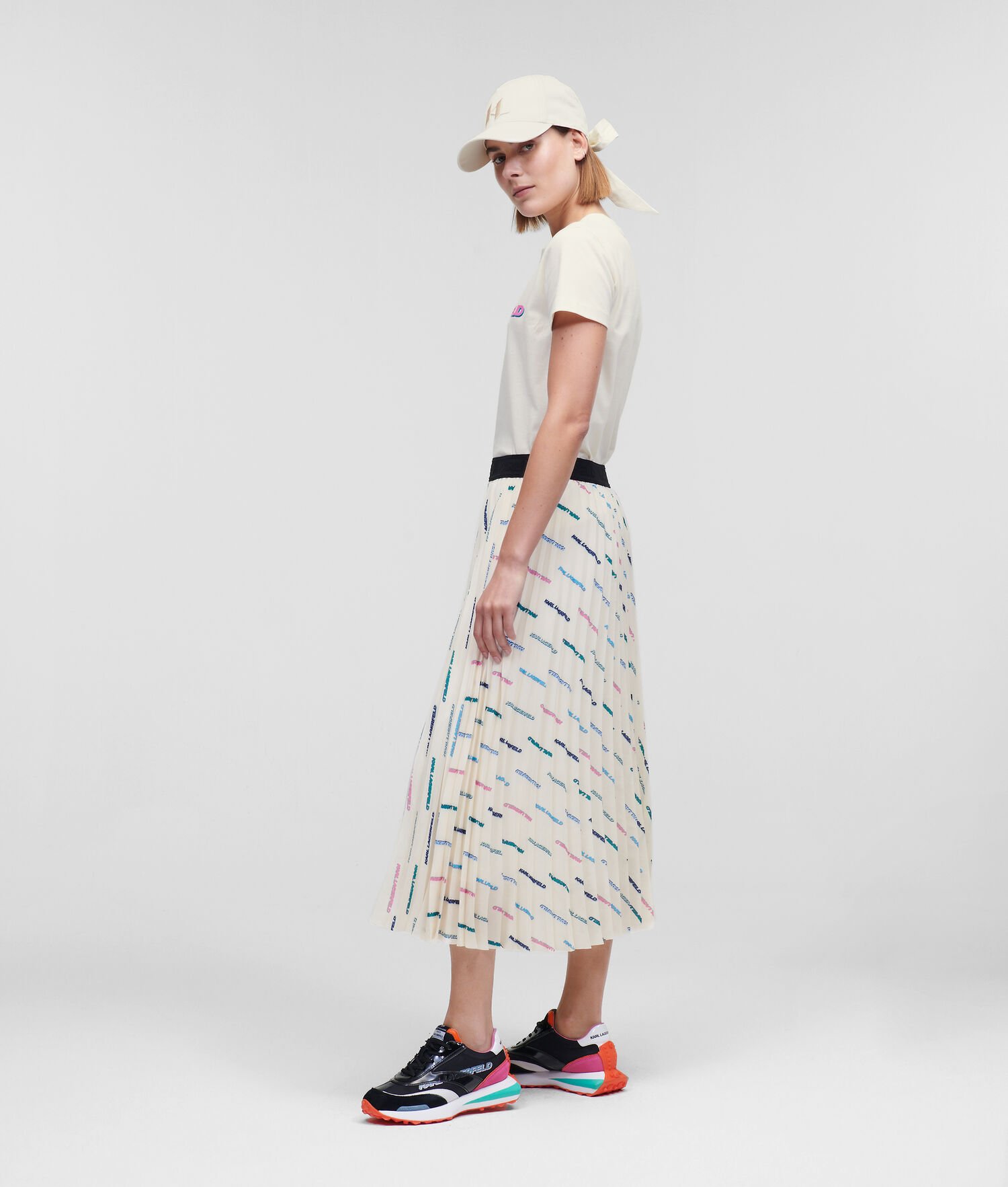 Multicolor Women's Karl Lagerfeld Karl Future Logo Pleated Skirts | AE095HEJZ