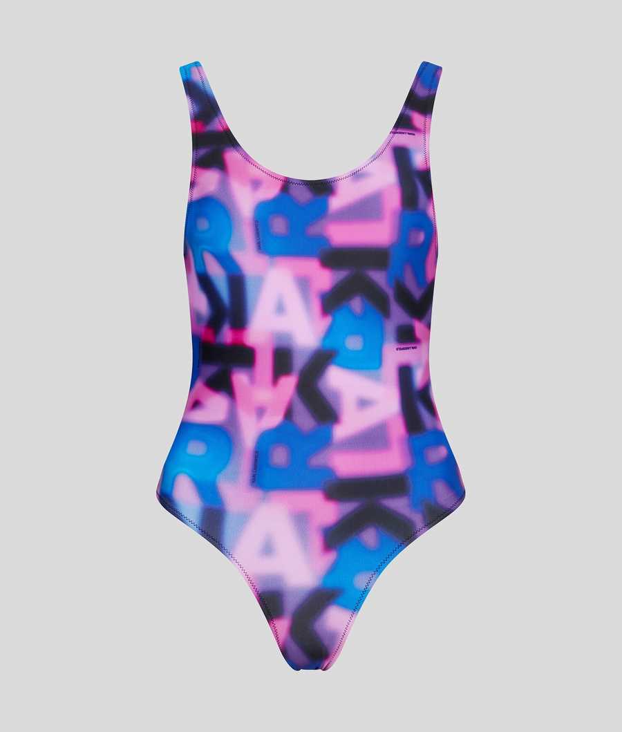 Multicolor Women's Karl Lagerfeld Karl Logo Swimsuits Beachwear | AE814ZXTF