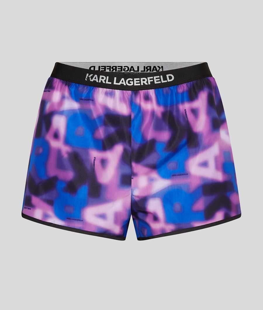 Multicolor Women's Karl Lagerfeld Karl Logo Varsity Shorts Beachwear | AE943BLJW