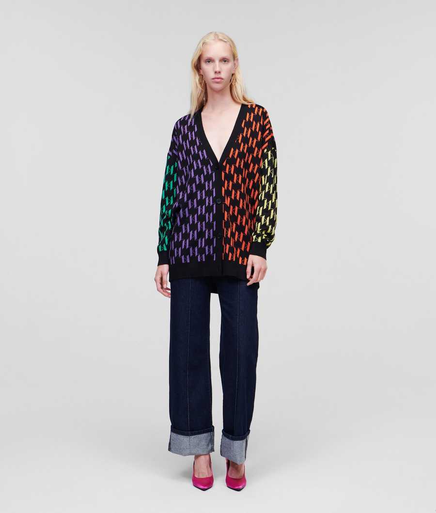 Multicolor Women's Karl Lagerfeld Long Kl Monogram Knitwear | AE867AHEG