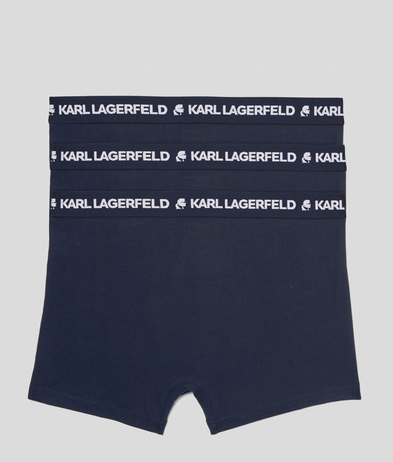 Navy Men's Karl Lagerfeld Karl Logo Monochrome Trunks - 3 Pack Underwear | AE781MOKN