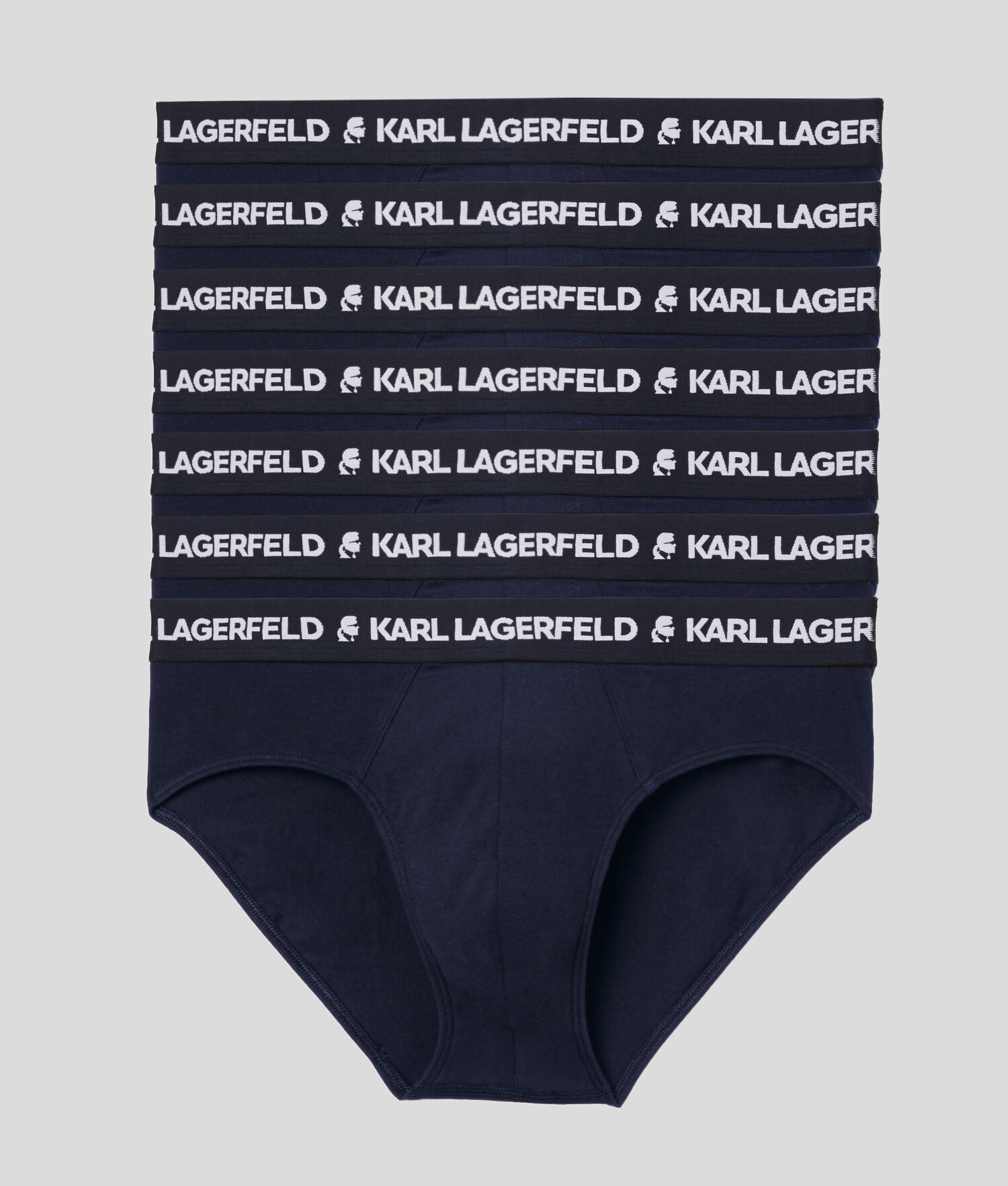 Navy Men's Karl Lagerfeld Logo Briefs - 7 Pack Underwear | AE694VKON