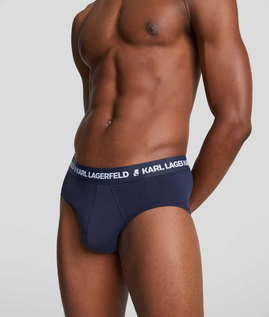 Navy Men's Karl Lagerfeld Logo Briefs - 7 Pack Underwear | AE694VKON