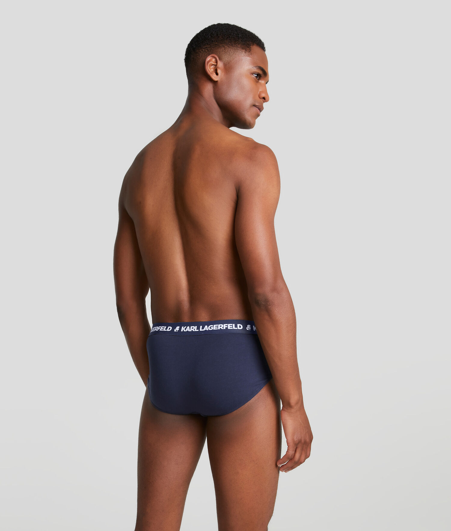 Navy Men's Karl Lagerfeld Logo Briefs 3-pack Underwear | AE843OSRA